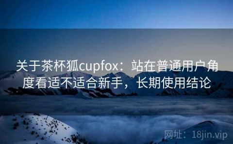 关于茶杯狐cupfox：站在普通用户角度看适不适合新手，长期使用结论