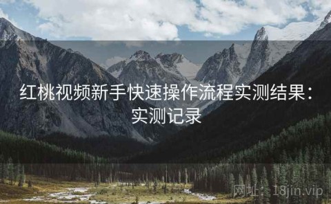 红桃视频新手快速操作流程实测结果：实测记录