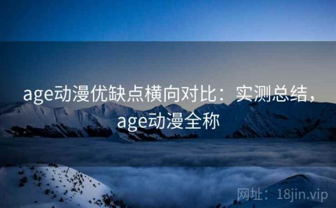 age动漫优缺点横向对比：实测总结，age动漫全称