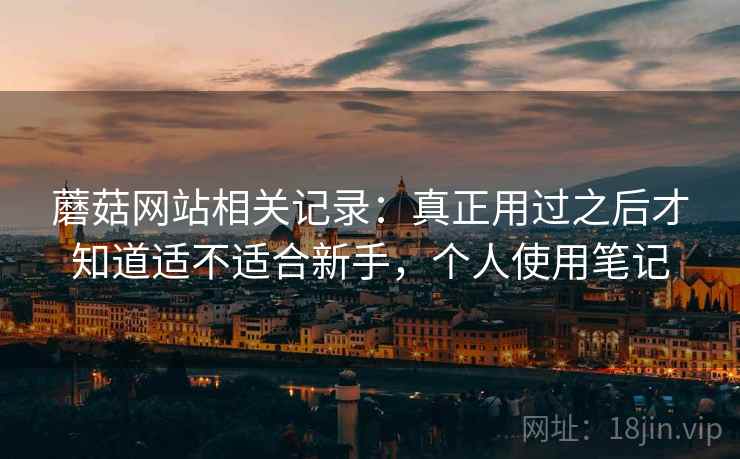 蘑菇网站相关记录：真正用过之后才知道适不适合新手，个人使用笔记