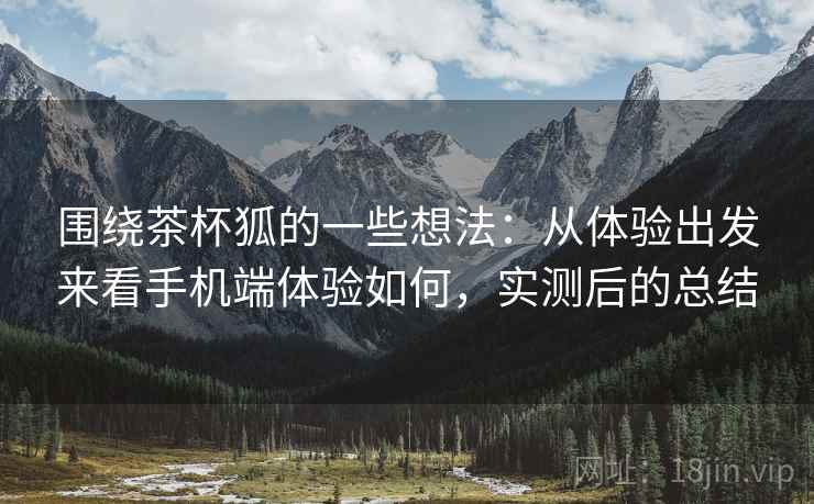 围绕茶杯狐的一些想法:从体验出发来看手机端体验如何,实测后的总结 围绕茶杯狐的一些想法:从体验出发来看手机端体验如何,实测后的总结